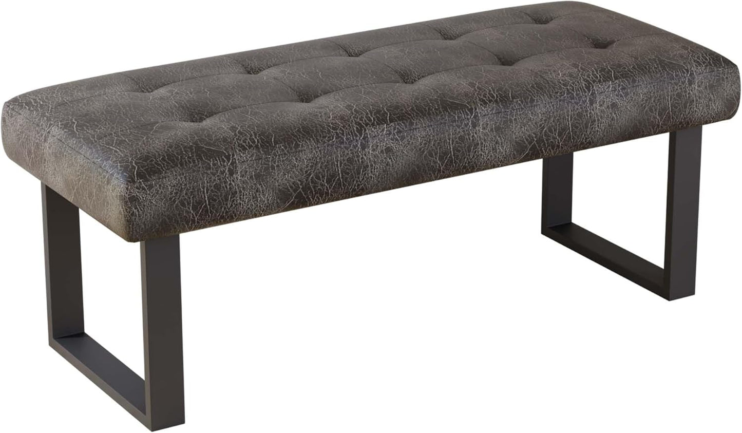 jiexi Bedroom Bench, Bed end upholstered Bench, Indoor Corner Small Footstool with Metal Legs, for Kitchen entryway Dining Room and Living Room Window