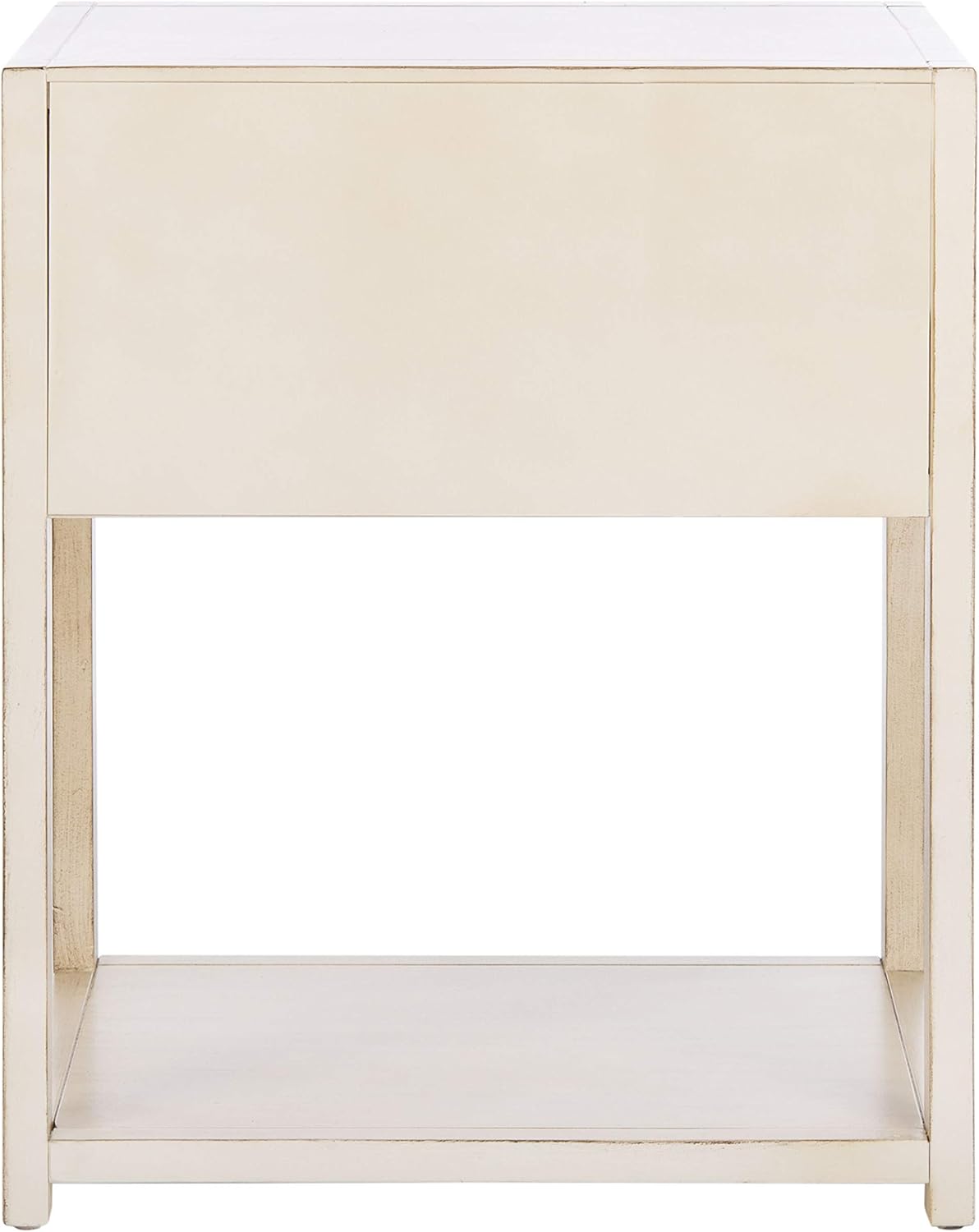 Safavieh Home Collection Yudi Antique White and Gold 1-Drawer Nightstand