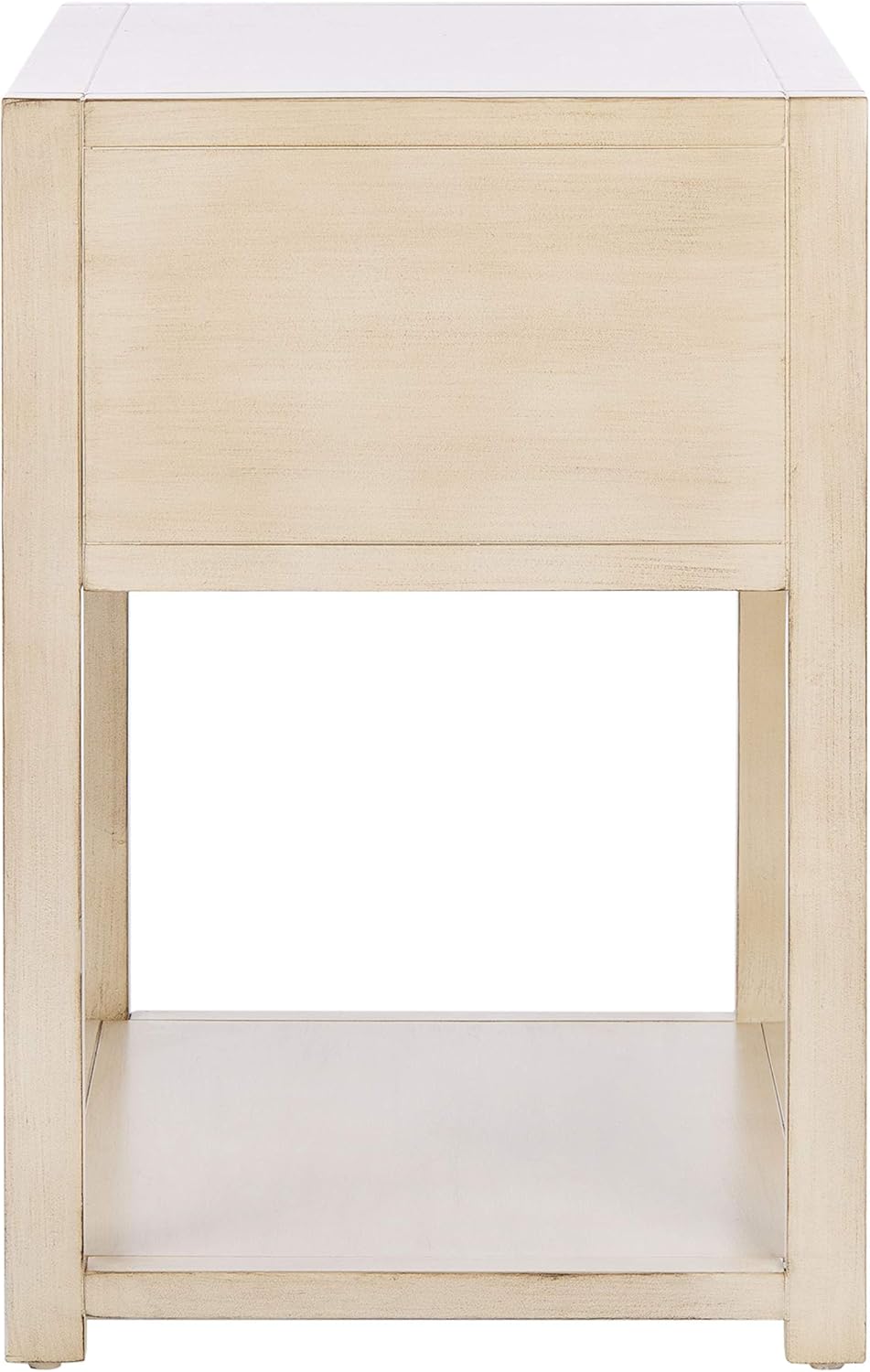Safavieh Home Collection Yudi Antique White and Gold 1-Drawer Nightstand