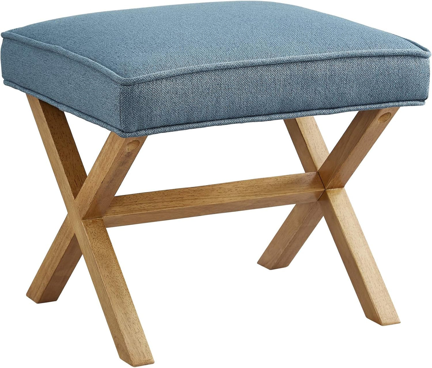 Amazon Basics Modern Haraden Upholstered Button-Tufted Bench, Blue, 16 x 44 x 17 in (Previously Rivet brand)